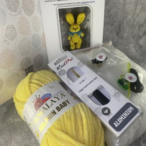 Nėrimo rinkinys „Zuikis mažylis“ (pliušinis žaislas)